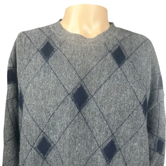 Alpaca Argyle Sweater XL Golf Preppy Made In Peru Coastal Grandad Vintage - Picture 5 of 8